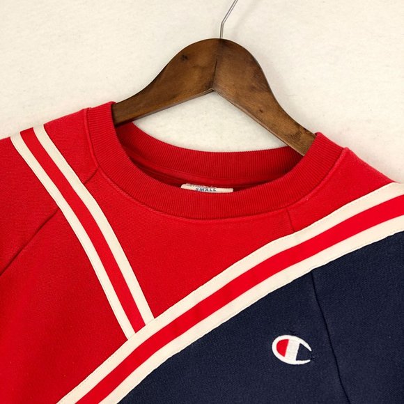 Champion VTG Women's Size Small Reverse Weave Colorblock Crewneck Sweatshirt - Picture 2 of 9